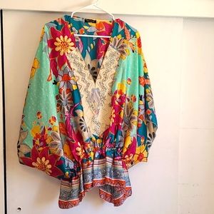 Port Boutique Tropical Floral Multi Color Blouse